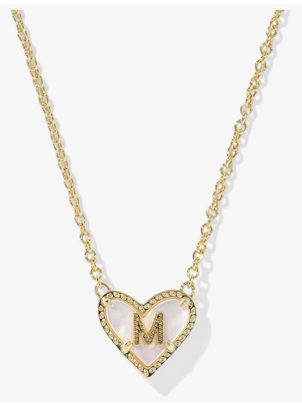 Kendra Scott Gold Plated Heart Pendant Necklace with Letter M